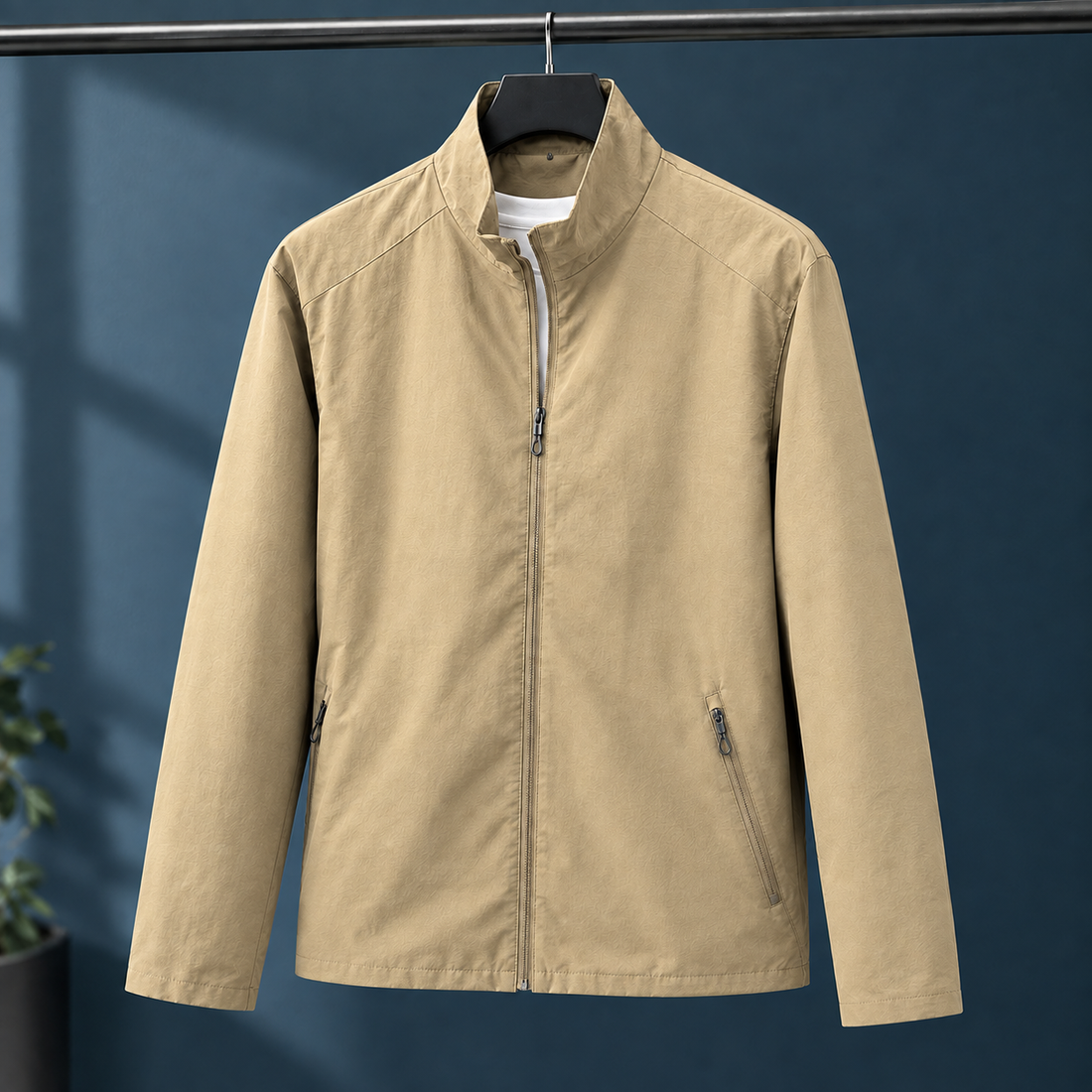 Cameron Stand Collar Jacket - Khaki
