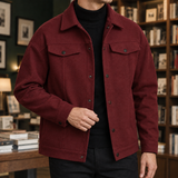 Calvin-Miles Utility Jacket - Wine Red