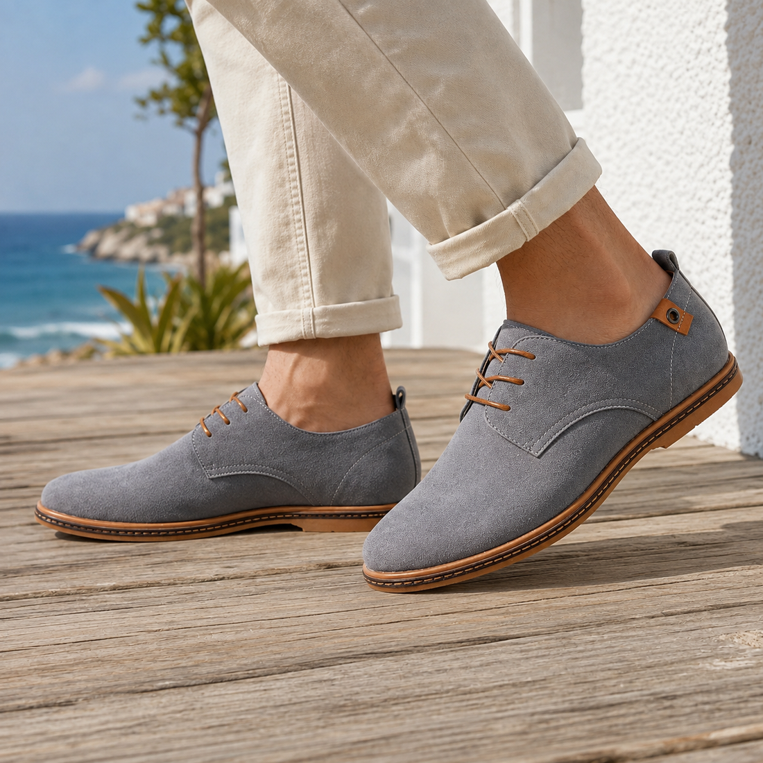 Santoro Suede Derby Shoes - Gray