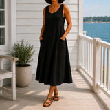 Colette-June A-Line Dress - Black