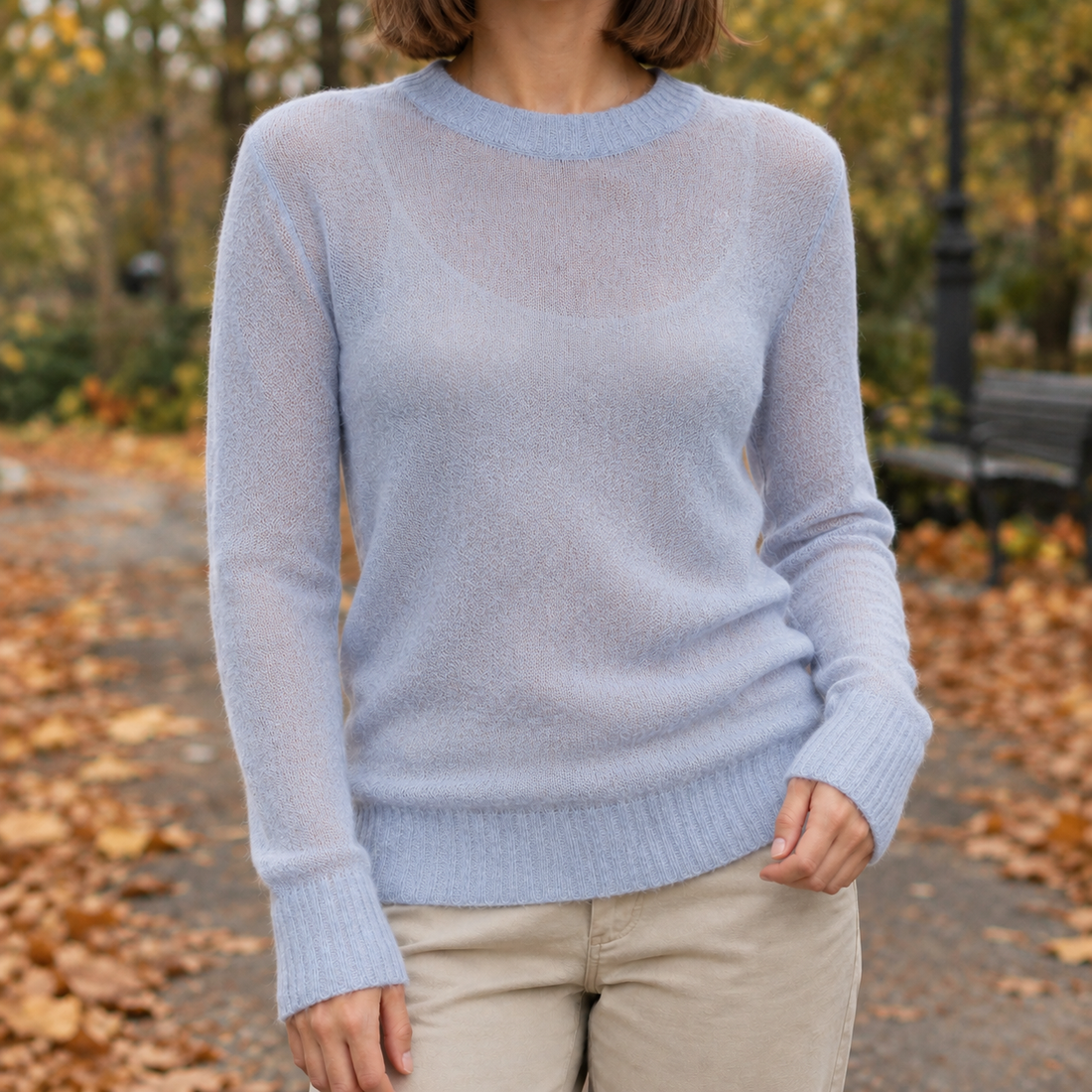 Adrienne-Sage Sheer Knit Sweater – Atelier Oliver