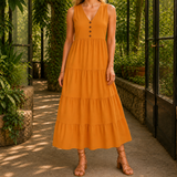 Sabina-Marie V-Neck Maxi Dress - Mustard