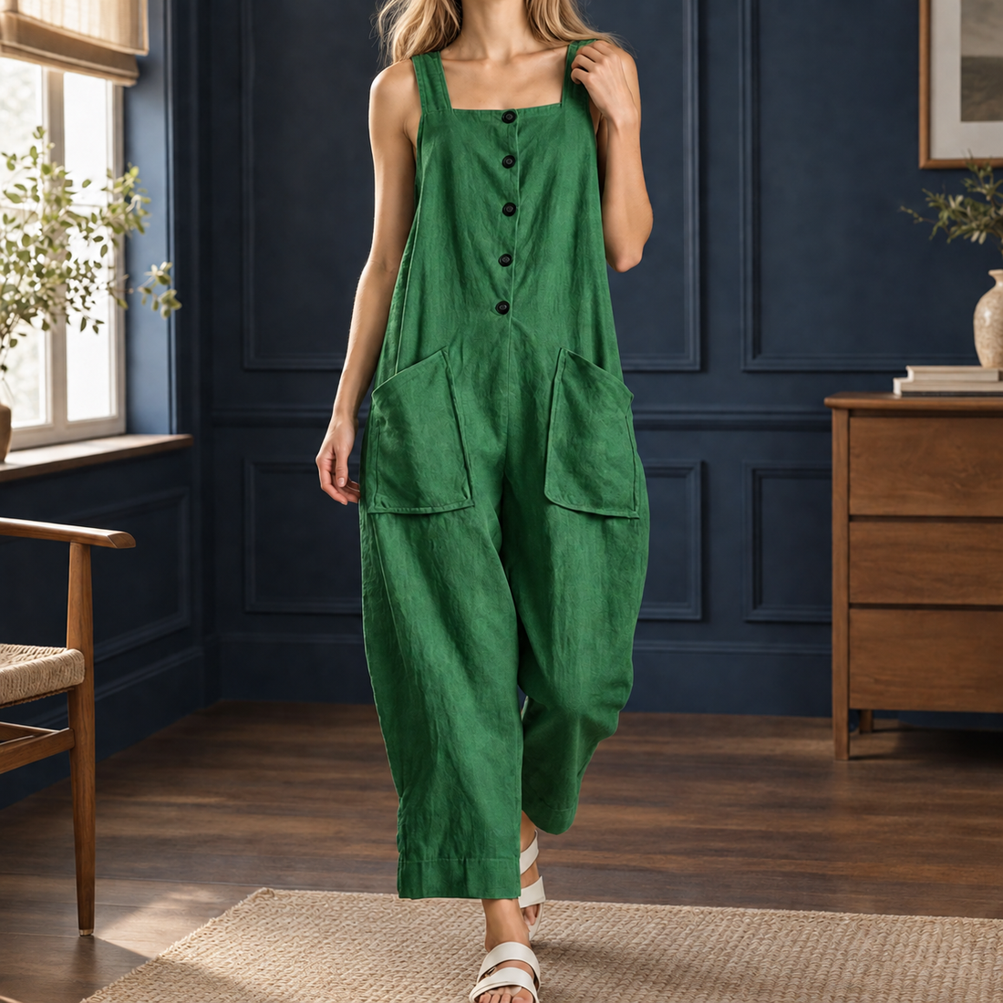 Juliet-Grace Utility Jumpsuit - Green