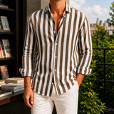 Ambrose Striped Shirt - Brown