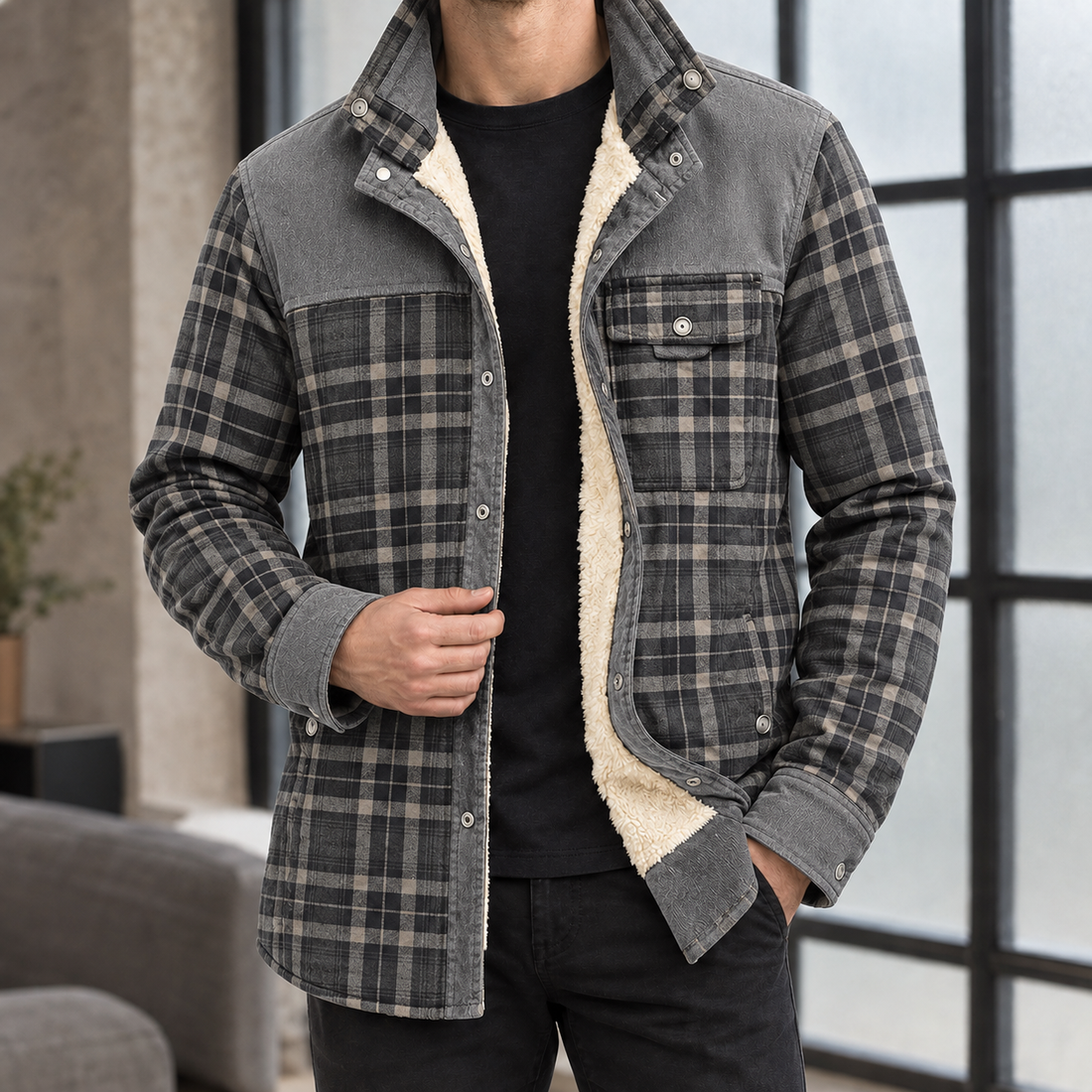 Martin Plaid Jacket - Gray
