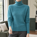 Alma-Lane Turtleneck Sweater - Peacock Blue