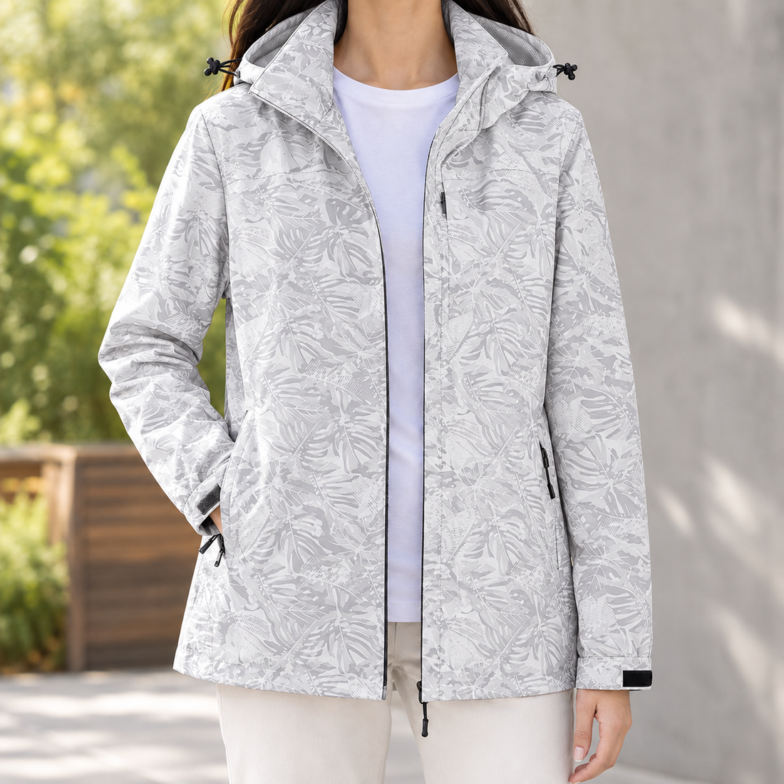 Valeria-Grace Printed Jacket - Gray