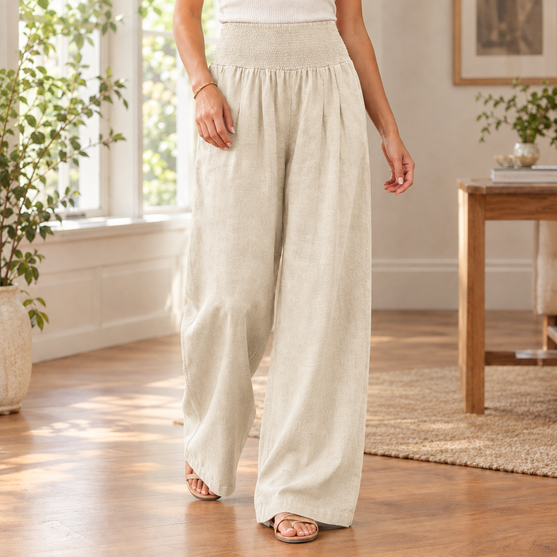 Tessa-Rae Wide Leg Pants - Off White