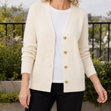 Elara V Neck Sweater - Cream