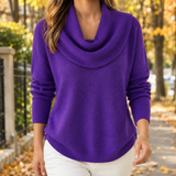 Eva-Claire Cowl Neck Sweater - Purple
