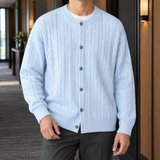 Bertram Cable Knit Cardigan - Sky Blue