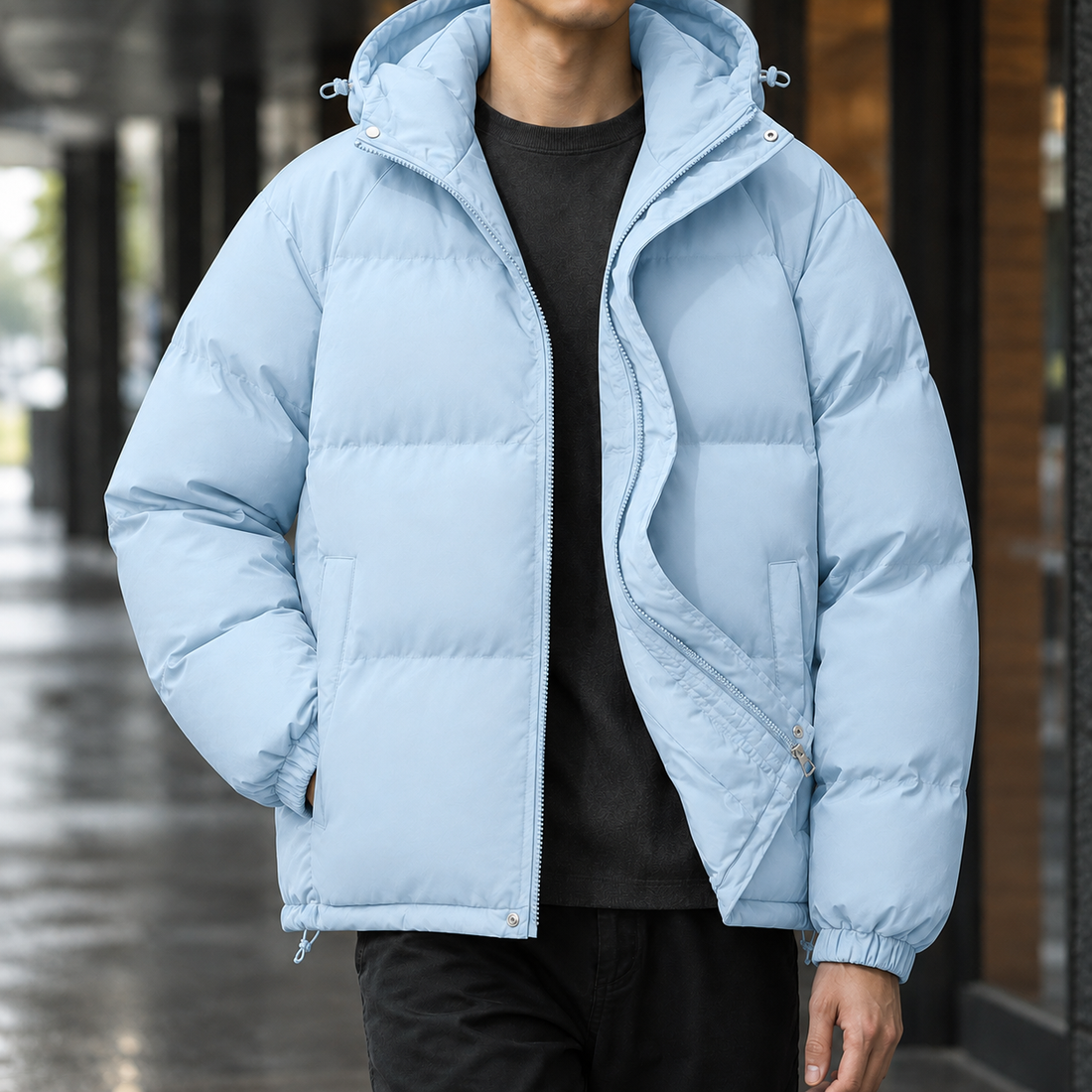 Anthony-Tate Puffer Jacket - Light Blue