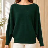 Cordelia-Faye Boat Neck Sweater - Dark Green