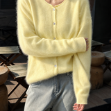 Amandine-June Brushed Cardigan - Yellow