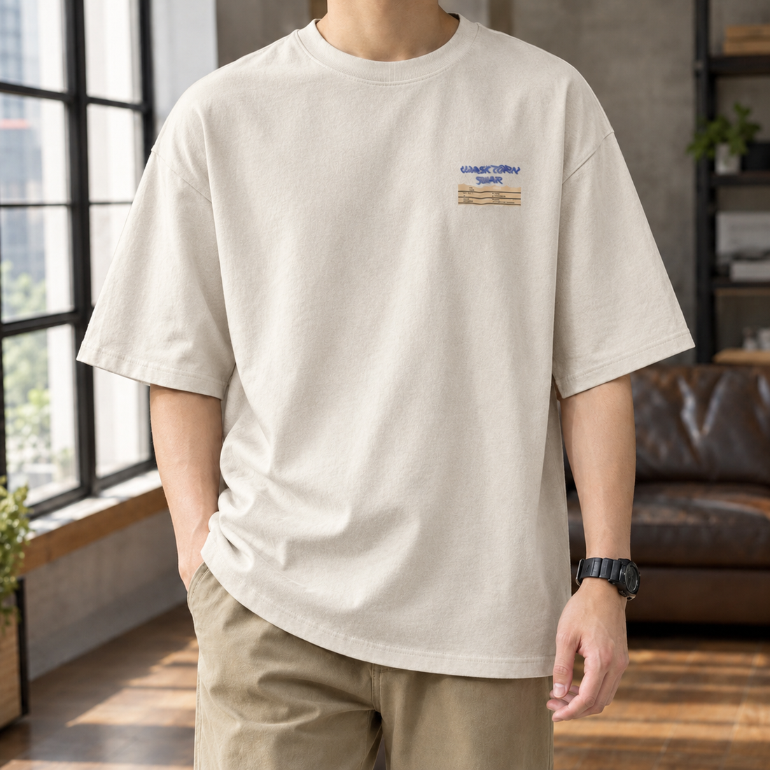 Simeon Oversized T-Shirt - Khaki