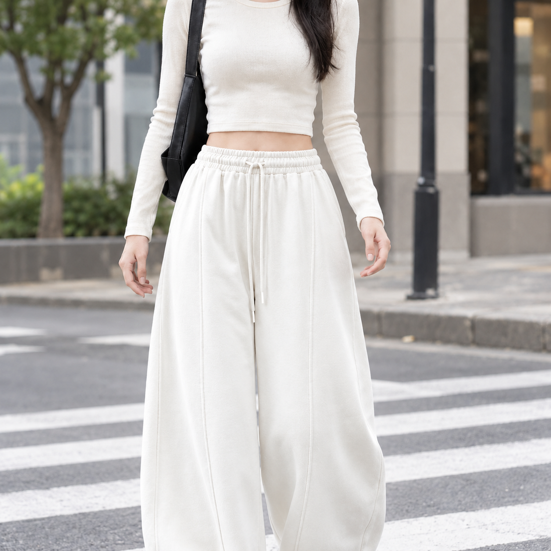 Becca Barrel Hoodie - Quicksand White