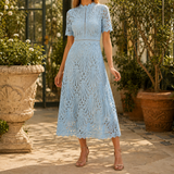Georgina High Neck Dress - Light Blue