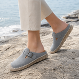 Bertelli Buckle Mules - Gray