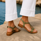 Melfi Metallic Sandals - Green
