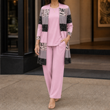 Ingrid-Belle Printed Three-Piece Set - Pink