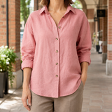 Brigitte-Marie Relaxed Linen Shirt - Pink
