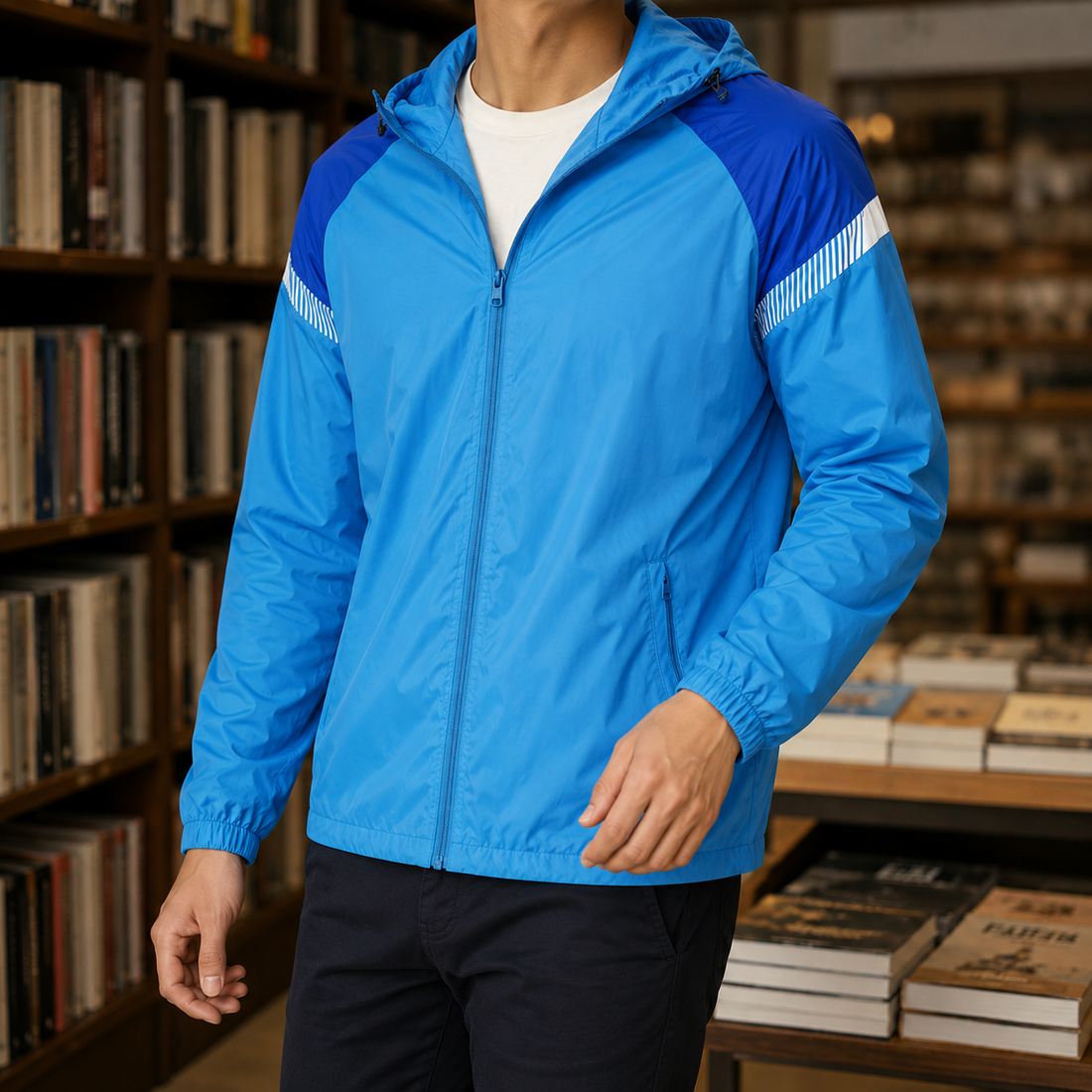 Reuben Hooded Jacket - Fluorescent Blue