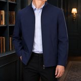 Barnaby Zip Jacket - Dark Blue Stand Collar