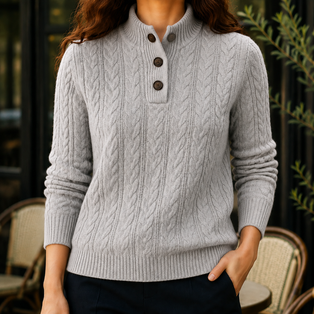 Nerissa-Claire Cashmere Sweater - Gray