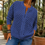 Georgina-Skye Open-Knit Sweater - Blue