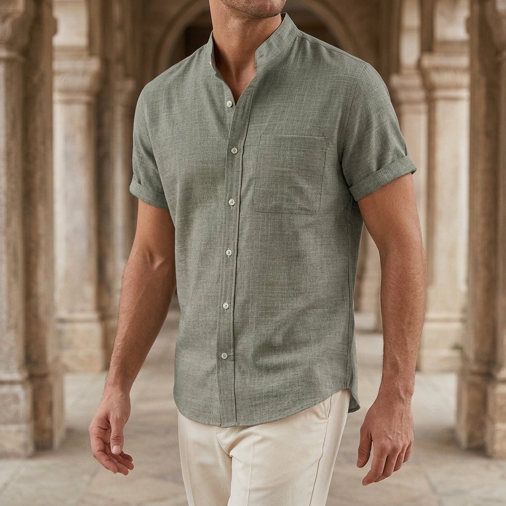 Carter Mandarin Shirt - Gray