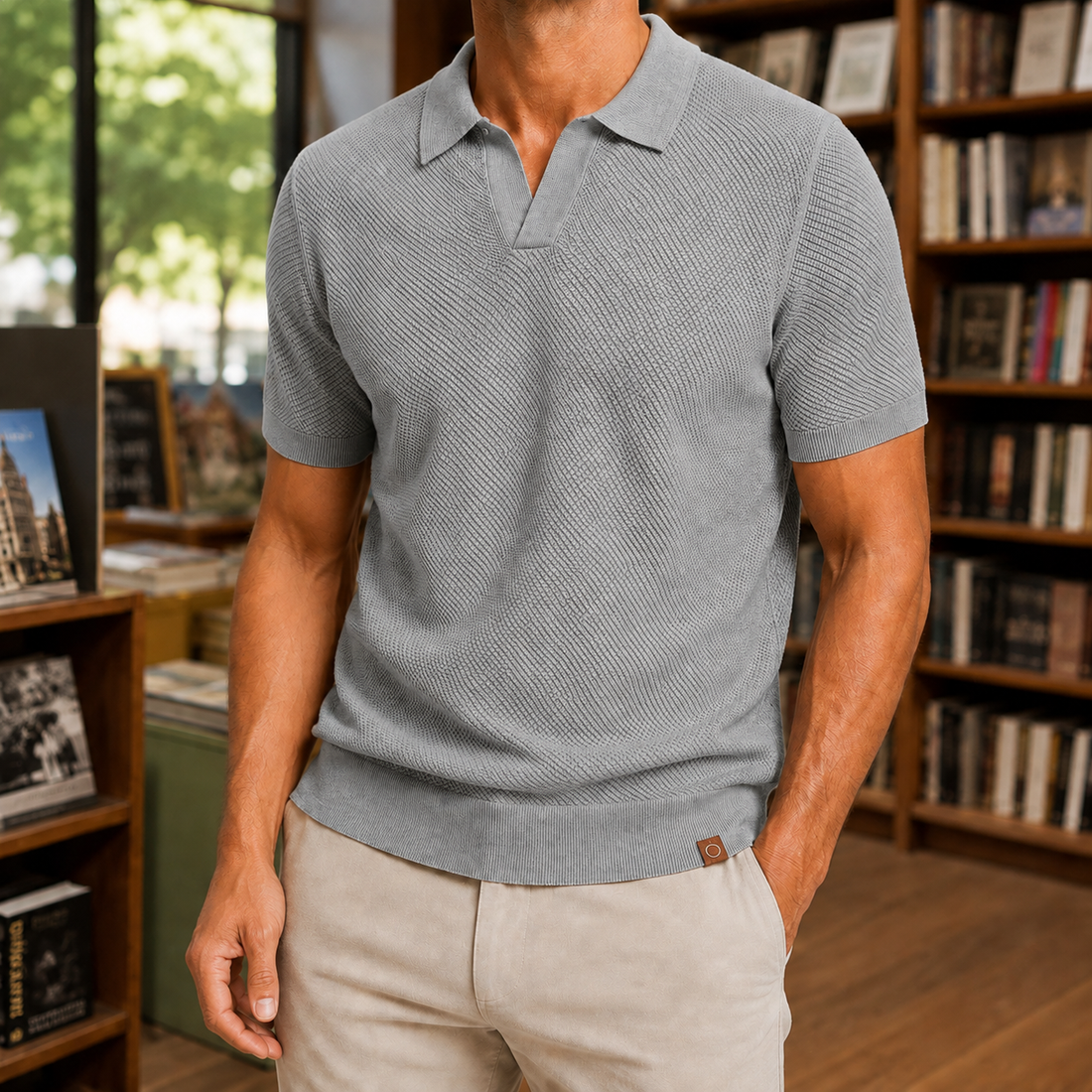 Otto Textured Polo - Gray