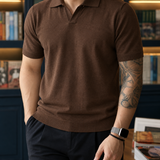 Ralph Open Collar Polo - Dark Brown