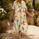 Adriana-Elise Cocoon Midi Dress - Yellow