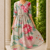 Matilda Belted Midi Dress - Multicolor