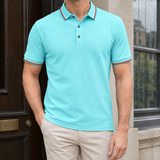 Augustin Tipped Polo Shirt - Light Blue