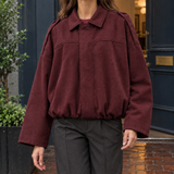 Riley-Skye Suede Bomber Jacket - Burgundy