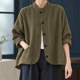 Stella-Marie Stand Collar Jacket - Army Green