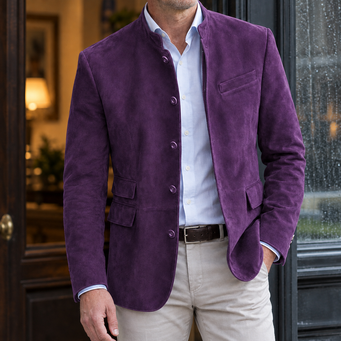 Colm Suede Blazer - Purple