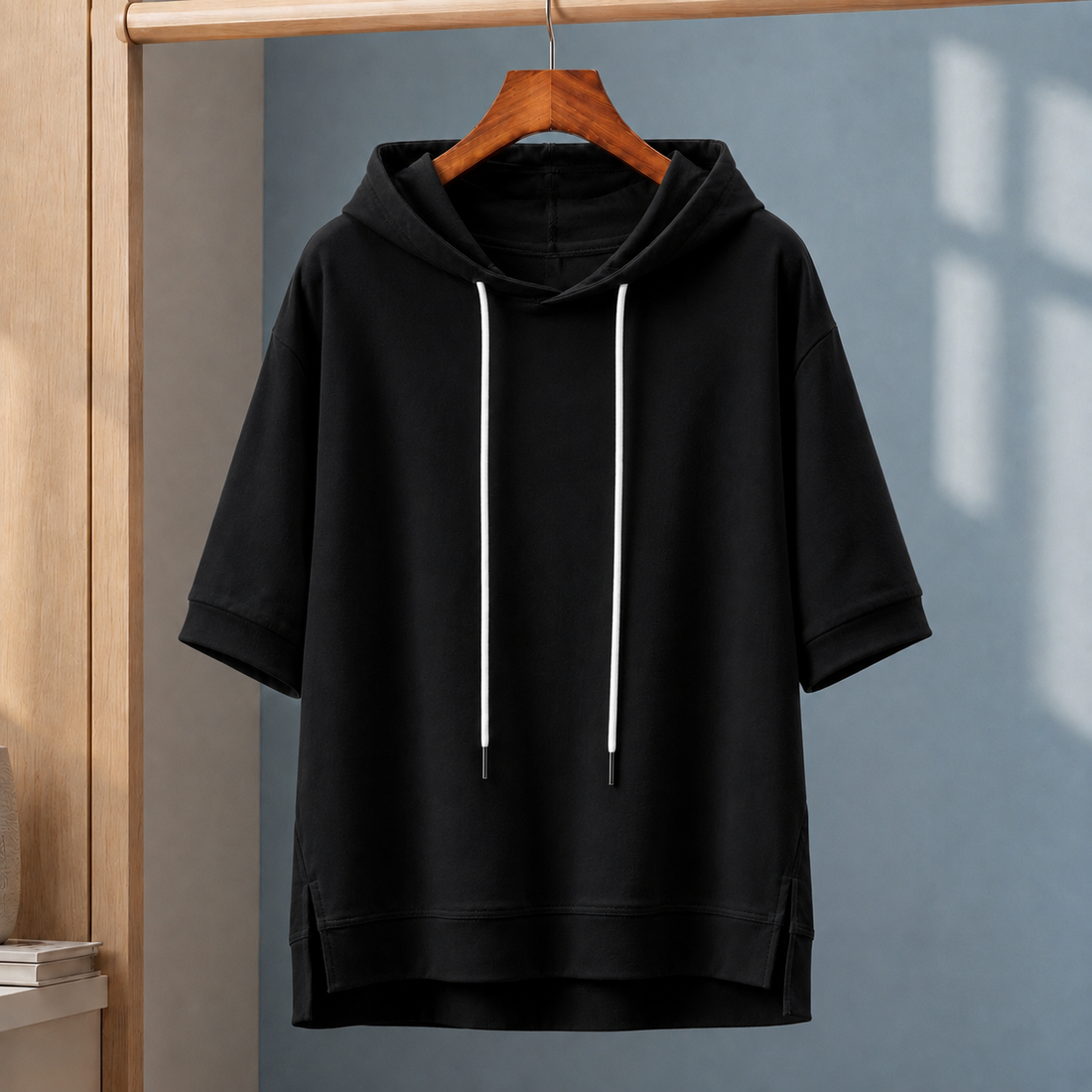 Nico Short Sleeve Hoodie - Black