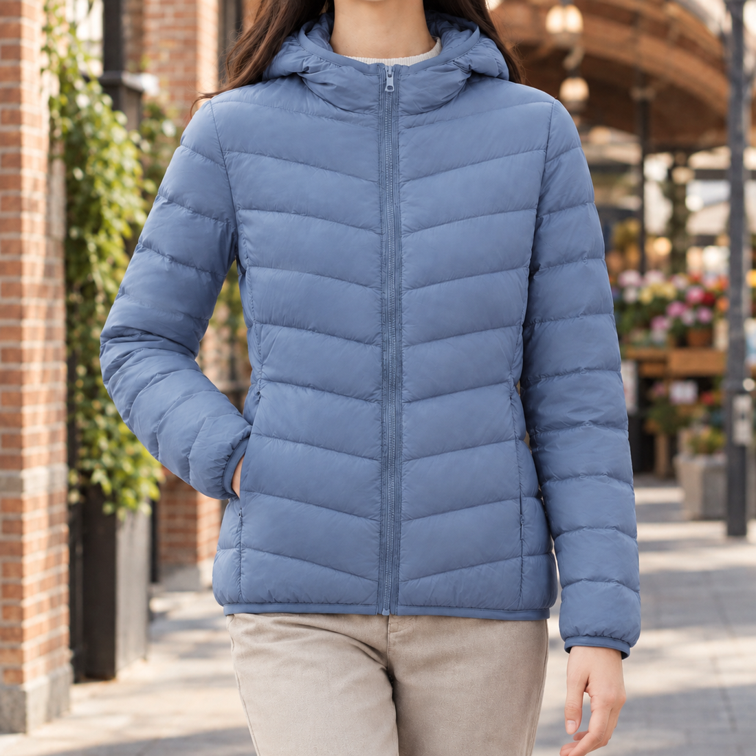 Yolande Quilted Jacket - Haze Blue