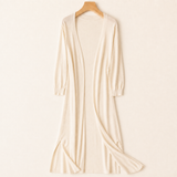 Renata-Pearl Longline Cardigan - Apricot