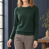 Lorelai-Elise Crew Neck Sweater - Dark Green