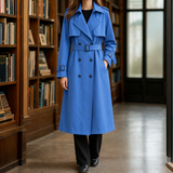 Flavia-Kate Belted Overcoat - Blue