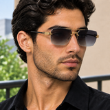 Claude Rimless Sunglasses - Gray