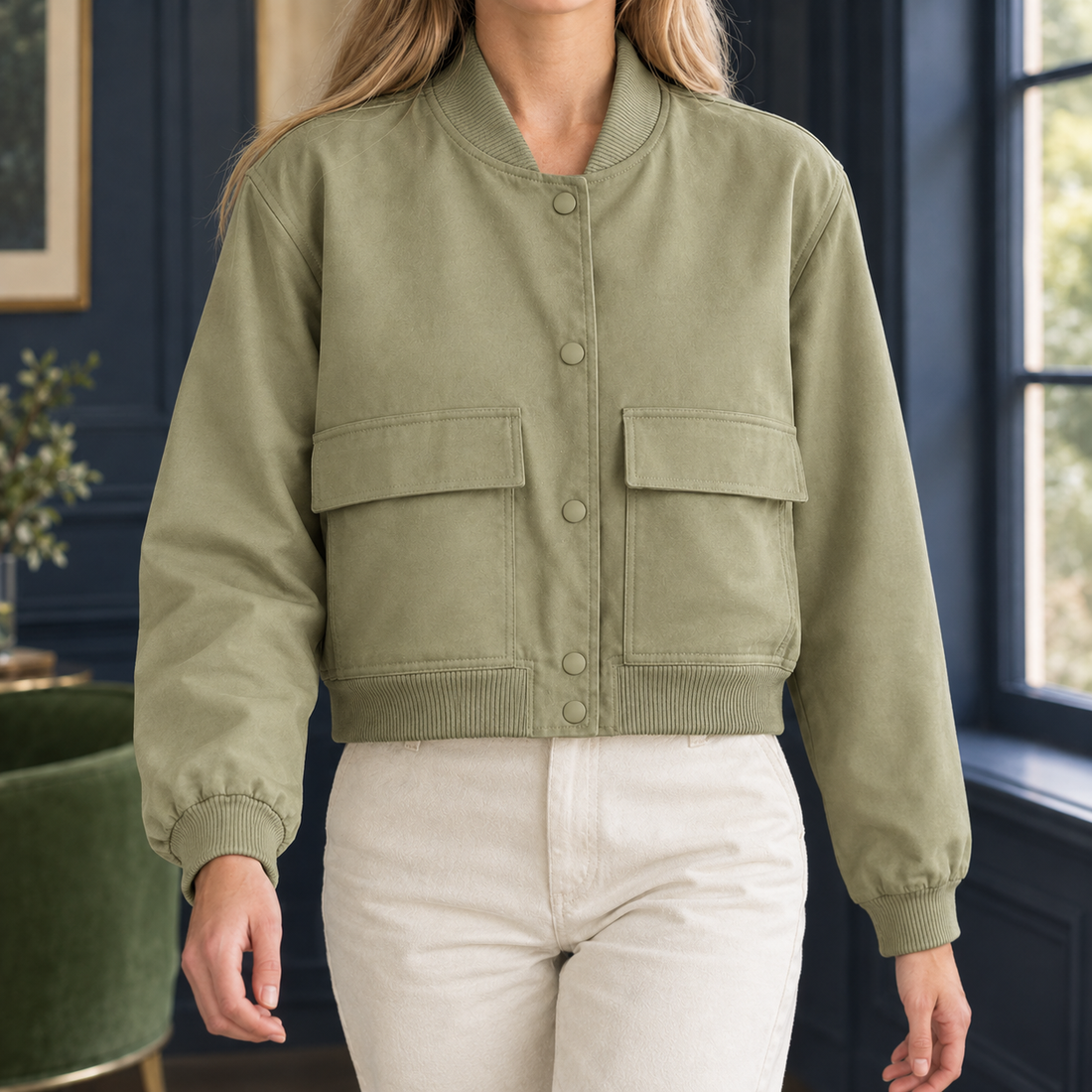 Katrina-Lane Utility Jacket - Light Army Green