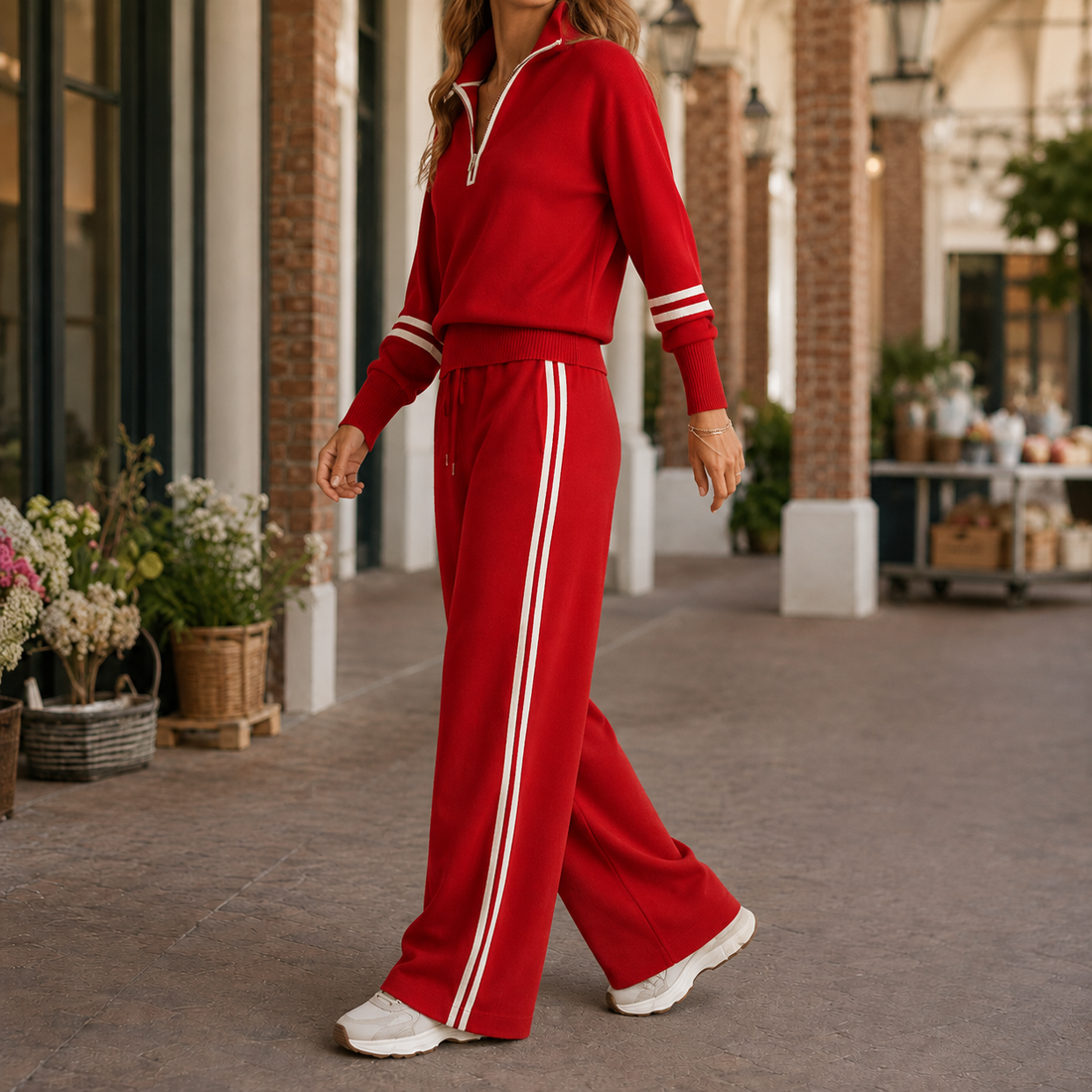 Alessia Wide Leg Set - Red