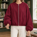 Erin-Eve Balloon Sleeve Jacket - Wine Red