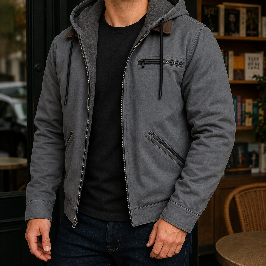 Zachary Hooded Jacket - Gray