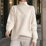Scarlett Textured Turtleneck - Creamy-white
