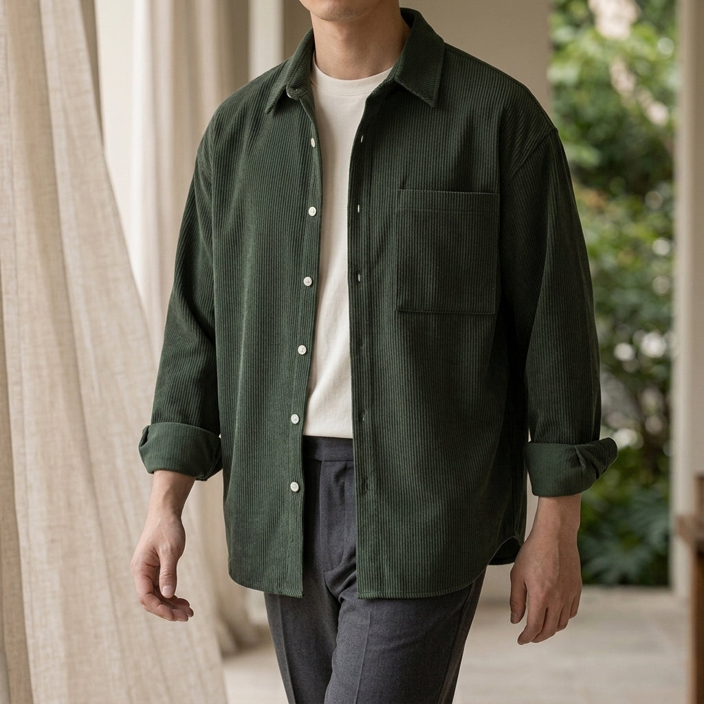 Knox Corduroy Shirt - Green